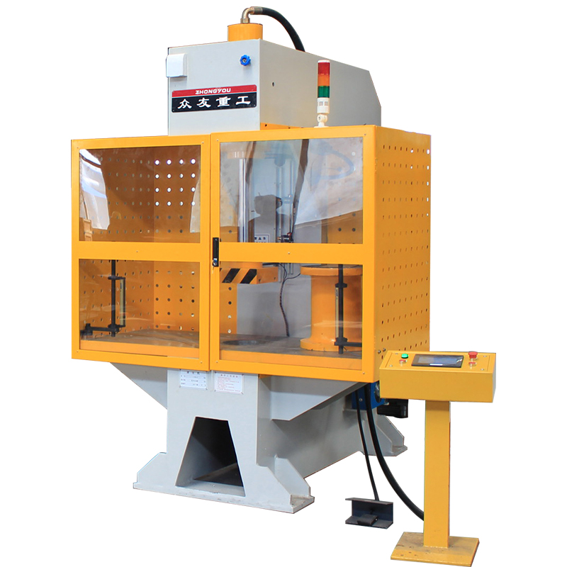 100噸帶PLC風冷防護罩單臂油壓機 100T帶PLC風冷防護